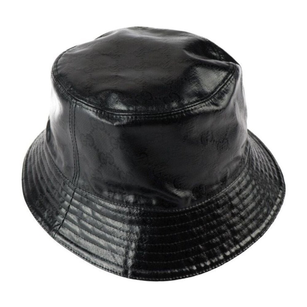 Gucci Hat Nylon Cotton Black GG Crystal Hat Bucket Hat - Picture 2 of 7